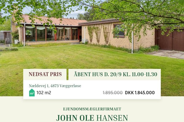 Åbent hus på Nældevej 1 – et fritidshus tæt på strand og Marielyst