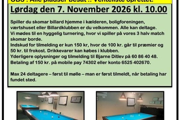 SKOMAR Samstag im Billardclub Maribo