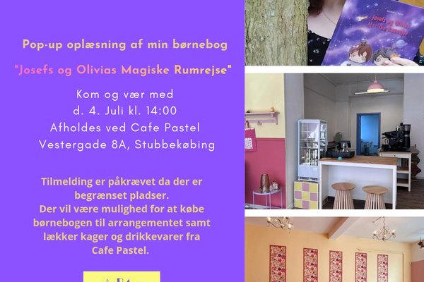 Pop-up oplæsning af børnebogen "Josefs og Olivias Magiske Rumrejse"