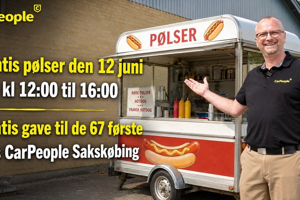 Kom til gratis pølser (+ gave til 67 første gæster) fre. 12/6 fra kl. 12.00 - 16.00